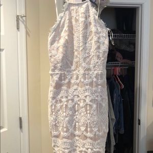 Missguided white lace bodycon dress